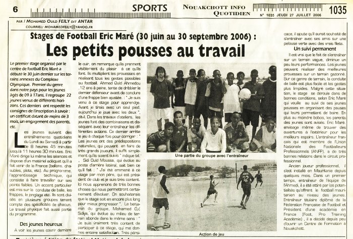 Article stages Mauritanie